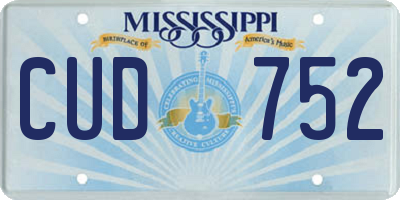 MS license plate CUD752