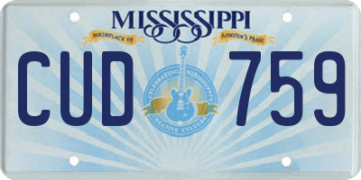 MS license plate CUD759