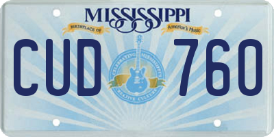 MS license plate CUD760