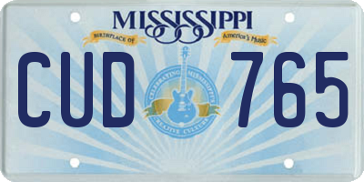 MS license plate CUD765