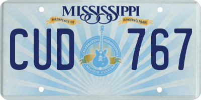 MS license plate CUD767