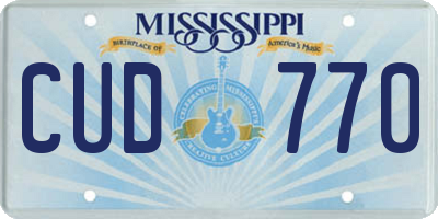 MS license plate CUD770