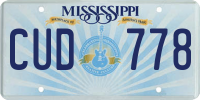 MS license plate CUD778