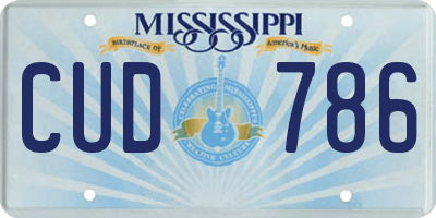 MS license plate CUD786