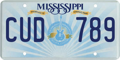 MS license plate CUD789