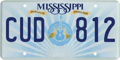 MS license plate CUD812