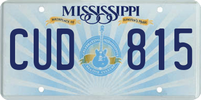 MS license plate CUD815