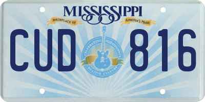 MS license plate CUD816