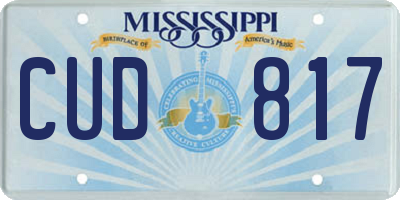MS license plate CUD817