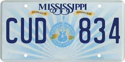 MS license plate CUD834