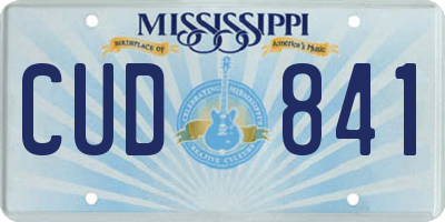 MS license plate CUD841