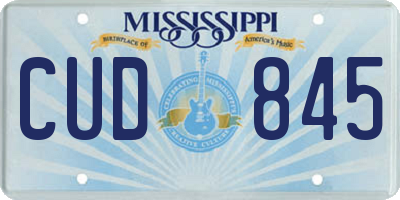 MS license plate CUD845