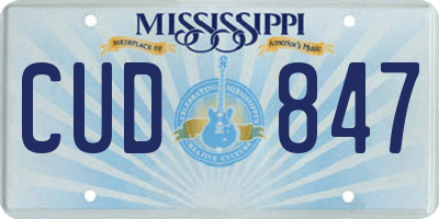MS license plate CUD847