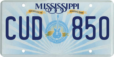 MS license plate CUD850