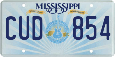 MS license plate CUD854