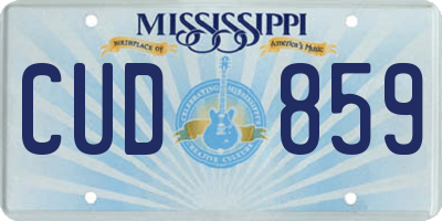 MS license plate CUD859