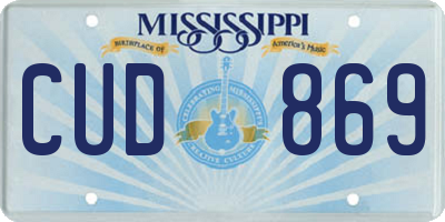 MS license plate CUD869