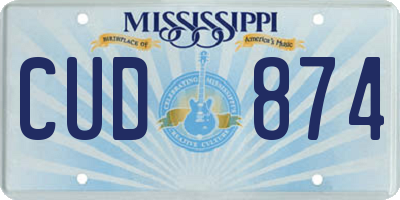 MS license plate CUD874