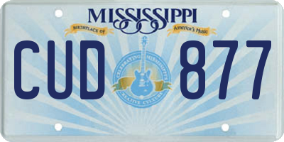 MS license plate CUD877
