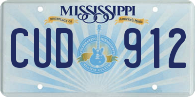 MS license plate CUD912
