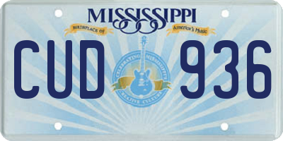 MS license plate CUD936