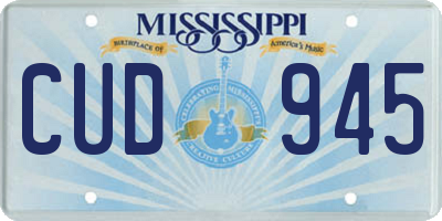 MS license plate CUD945