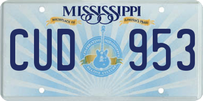 MS license plate CUD953