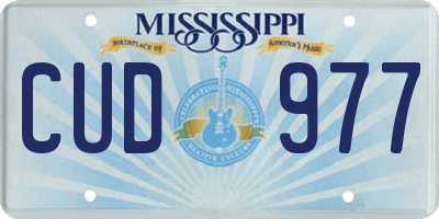 MS license plate CUD977