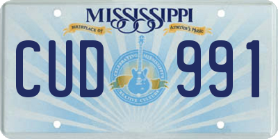 MS license plate CUD991