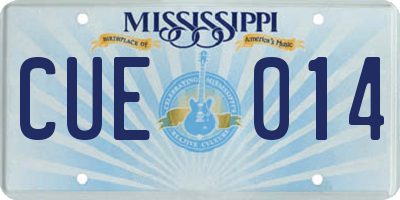 MS license plate CUE014