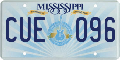 MS license plate CUE096
