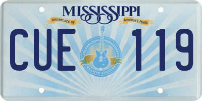 MS license plate CUE119