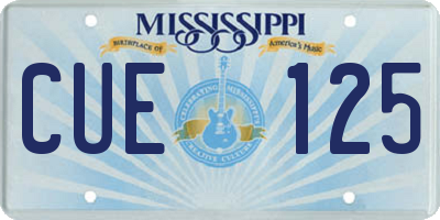 MS license plate CUE125