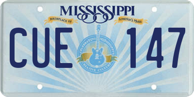 MS license plate CUE147