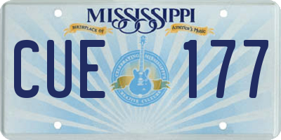 MS license plate CUE177