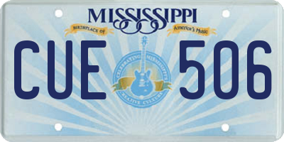 MS license plate CUE506