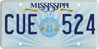MS license plate CUE524