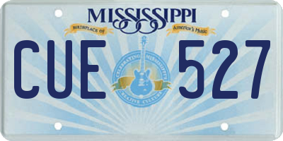 MS license plate CUE527