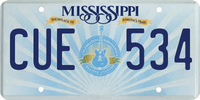 MS license plate CUE534