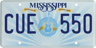 MS license plate CUE550