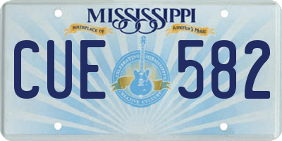 MS license plate CUE582