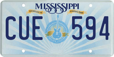 MS license plate CUE594