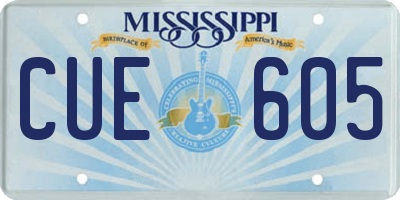 MS license plate CUE605