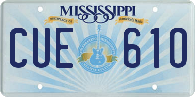 MS license plate CUE610