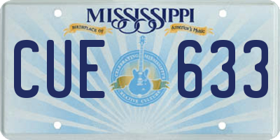 MS license plate CUE633