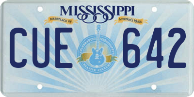 MS license plate CUE642