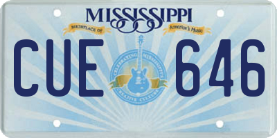 MS license plate CUE646