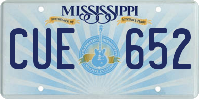 MS license plate CUE652
