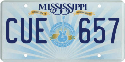 MS license plate CUE657