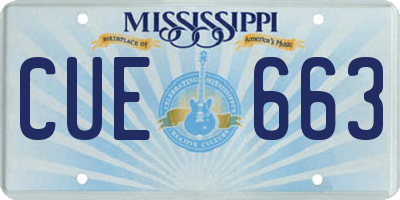MS license plate CUE663